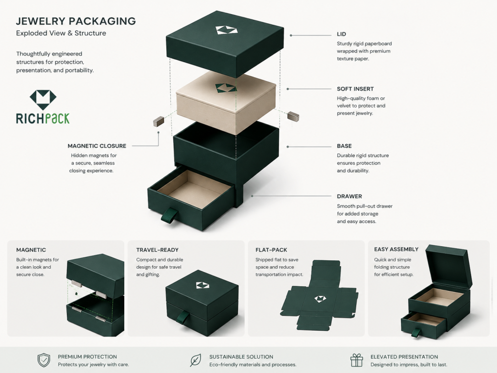 How to Choose Jewelry Boxes That Wow Customers and Boost Sales - Flat Pack Boxes for Lower Shipping Pressure