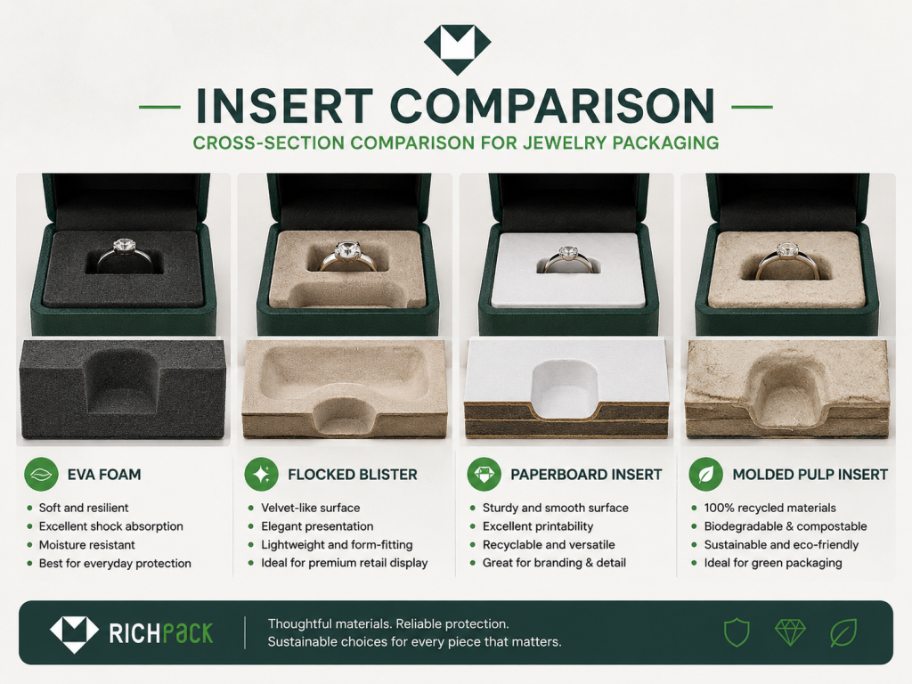 How to Choose Jewelry Boxes That Wow Customers and Boost Sales - Flocked Blister Inserts for Shaped Jewelry Display