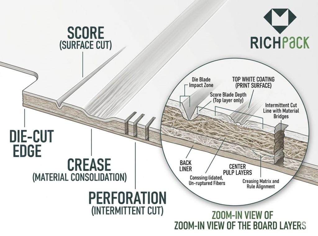 How Die-Cutting Shapes Your Plain White Box - See the Edge Cross Section