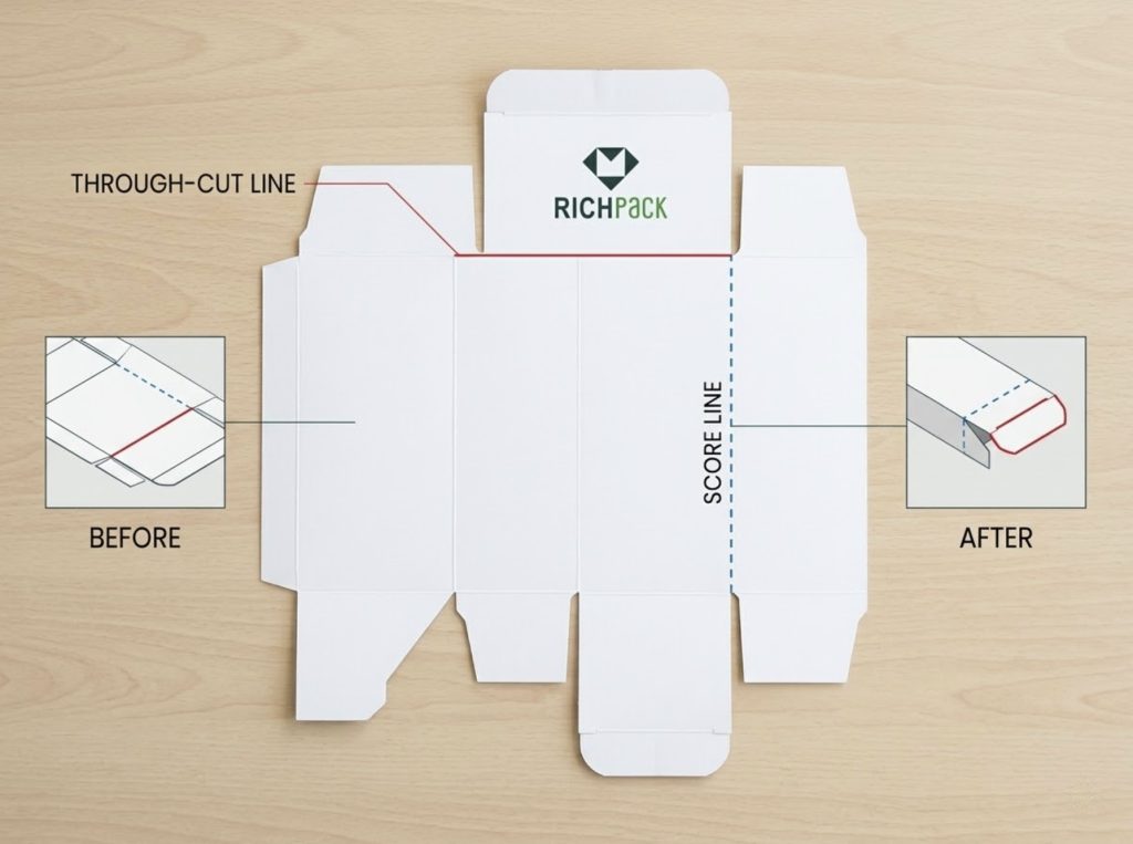 How Die-Cutting Shapes Your Plain White Box - Separate Cuts From Scores