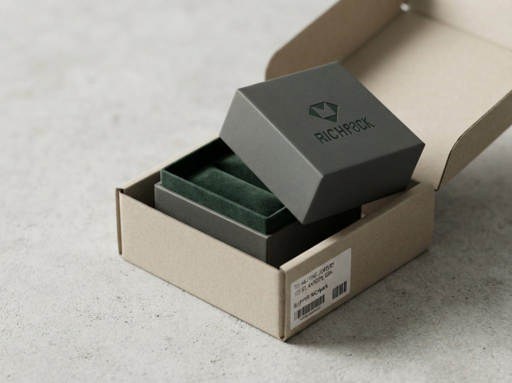 5 Design Ideas for Stunning Lid and Base Ring Boxes That Drive Sales - Separate Presentation From Shipping