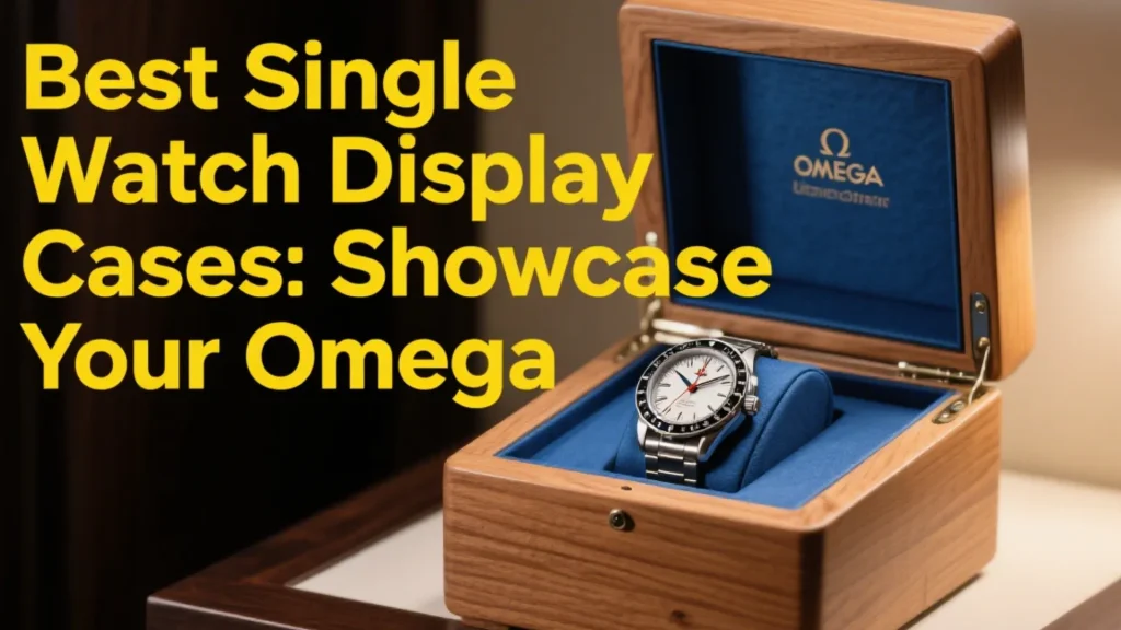 best single omega watch display case wooden box