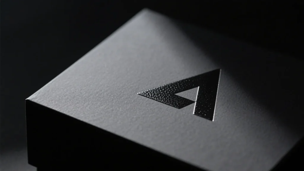 black jewelry box with minimalist logo