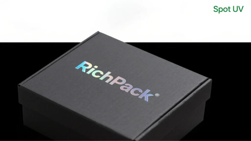 black jewelry box with richpack logo spot UV