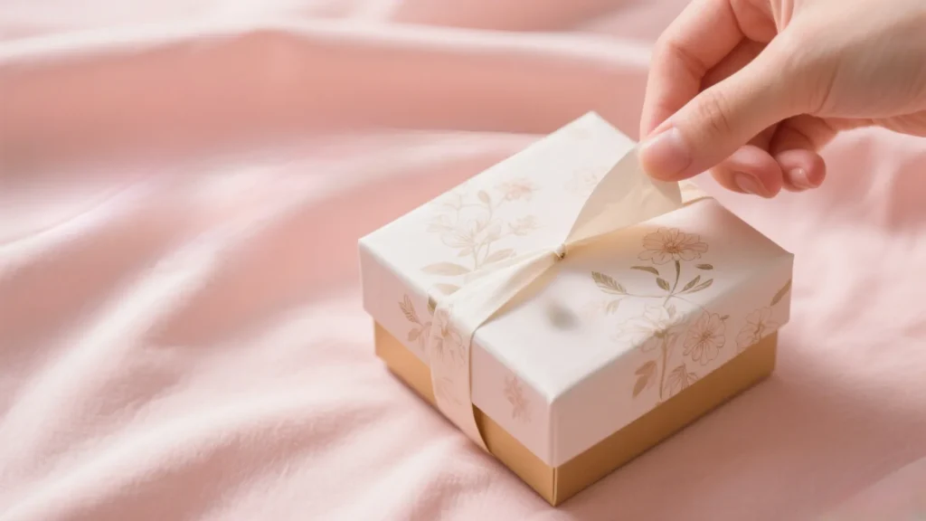 hand opening elegant jewelry gift box