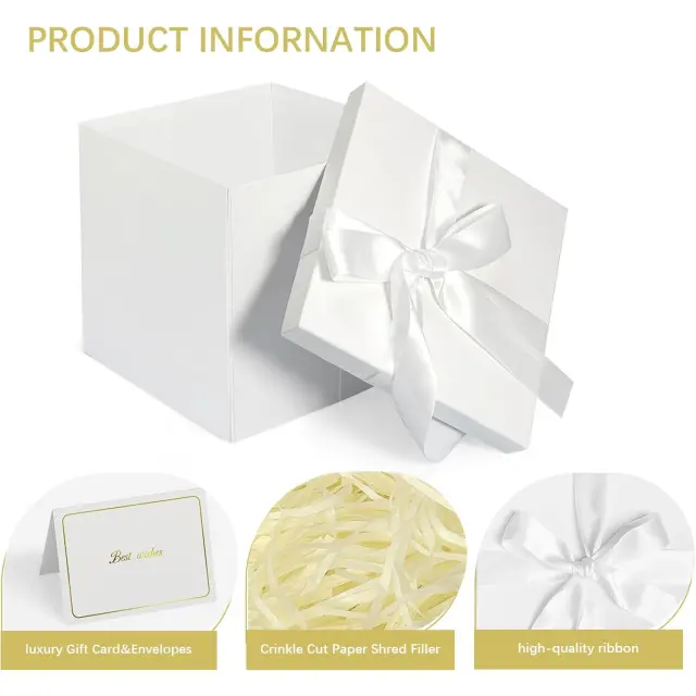 White Packaging Box | Rigid Matte Cardboard Jewelry Boxes – Richpack - large white gift boxes with lids 3