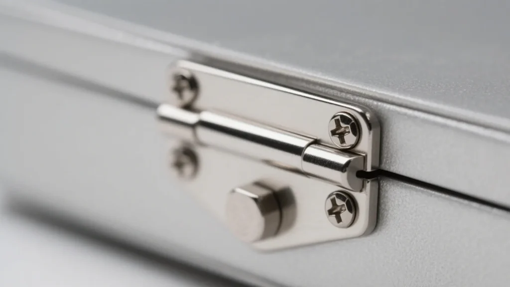 silver jewelry box closure detail shot