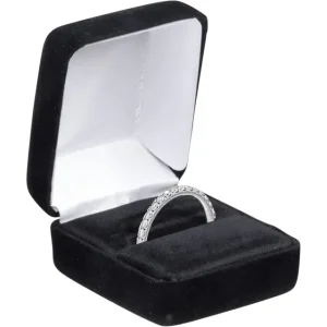 جعبه‌های حمل و نقل راه راه سفید | بسته‌بندی جواهرات سفارشی – Richpack - جعبه انگشتر مخملی