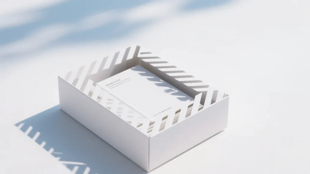 white architectural design watch box with inset