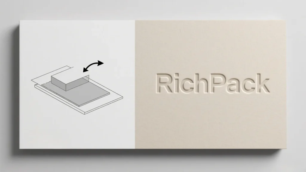 white jewelry box with richpack logo blind deboss