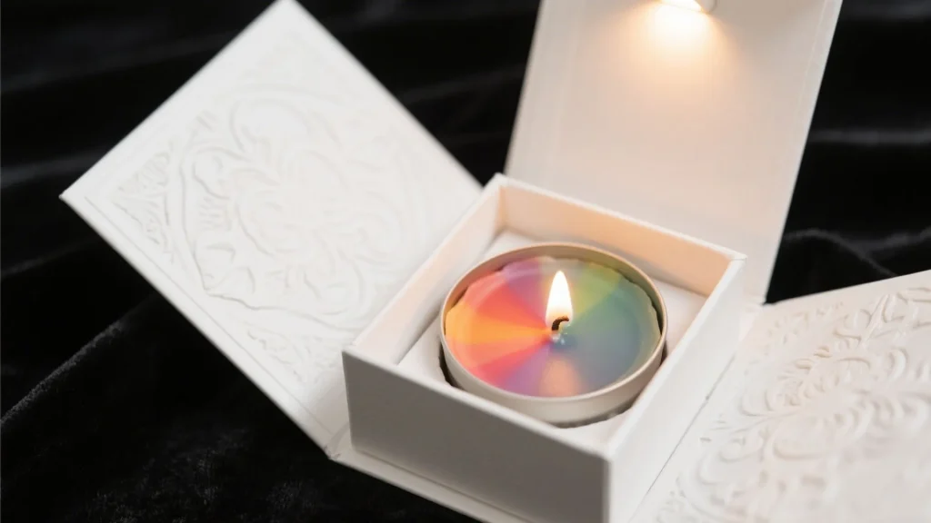 white paper box for colorful candle