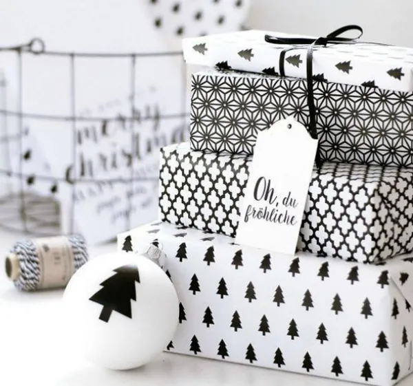 black white christmas gift packaging collection