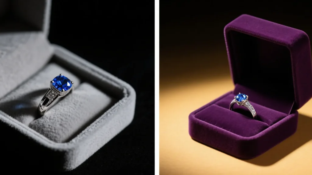 custom jewelry box guide blue gem ring in boxes
