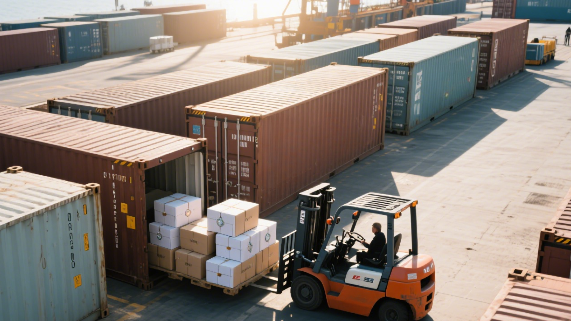 international logistics container warehouse operation