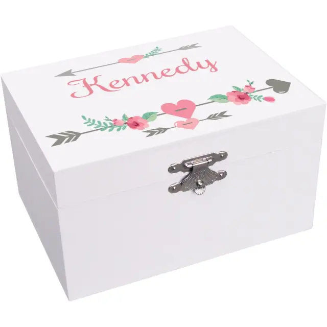Jewelry Box with Name – Custom White Wooden Jewelry Box | Richpack - jewelry box with name