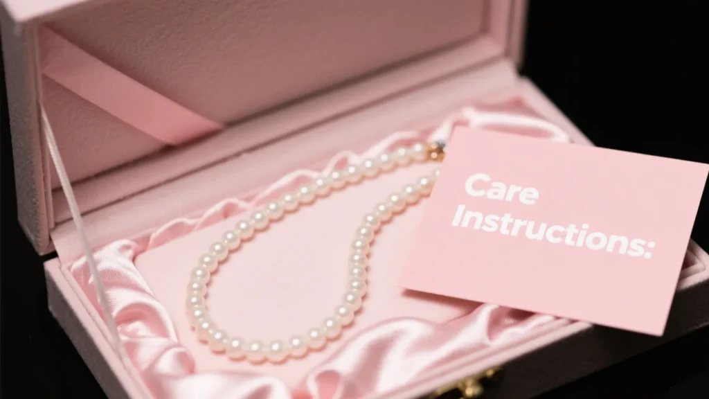 30+ Jewelry Packaging Ideas to Elevate Your Brand (2025) - jewelry care tips card for pearl
