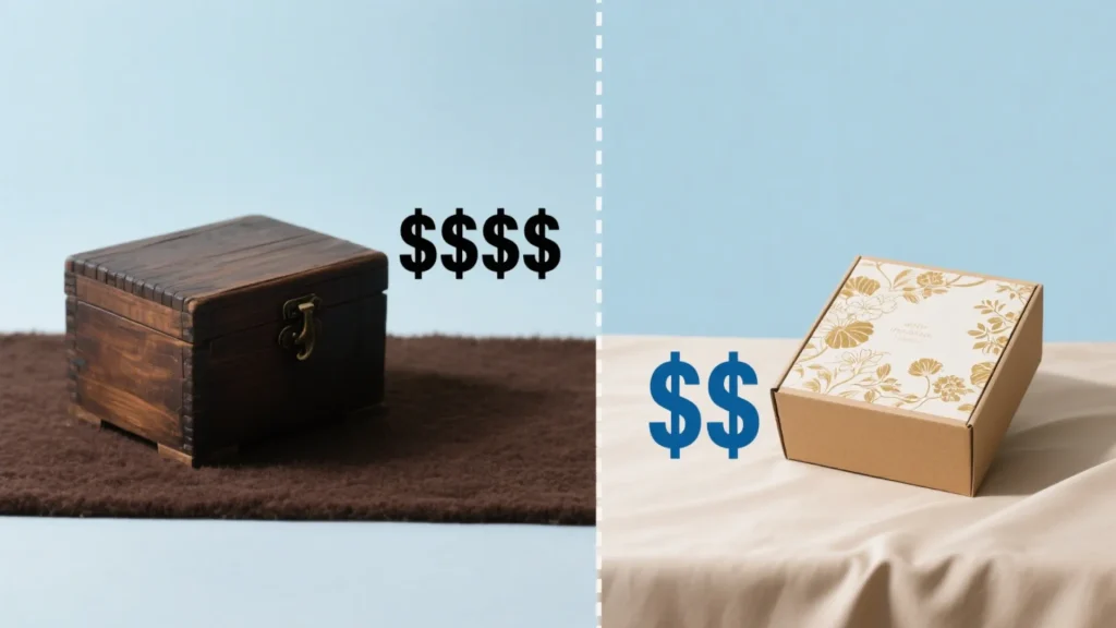 jewelry packaging costs value comparison of two boxes