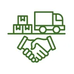 logistics partnership handshake truck