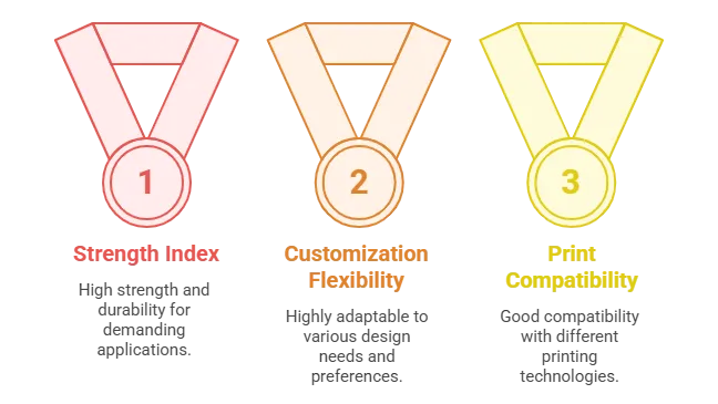 medal ranking for packaging material properties