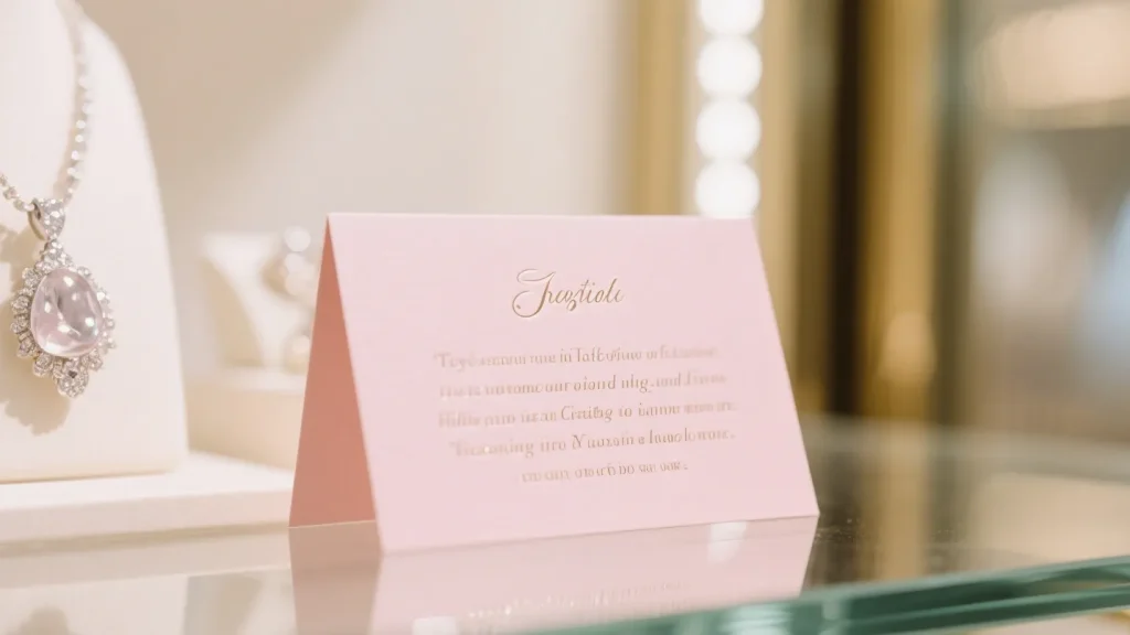 pink jewelry display card offset printing application