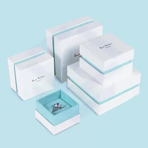 richpack white blue jewelry boxes collection