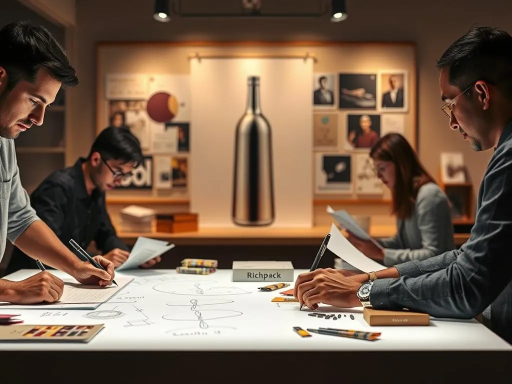 team designing jewelry packagin