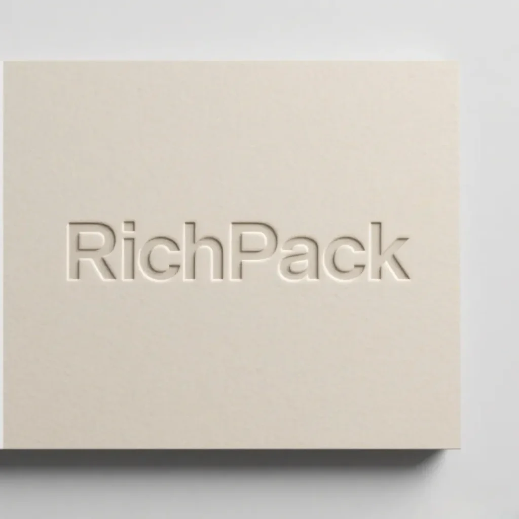 white jewelry box with richpack logo blind deboss