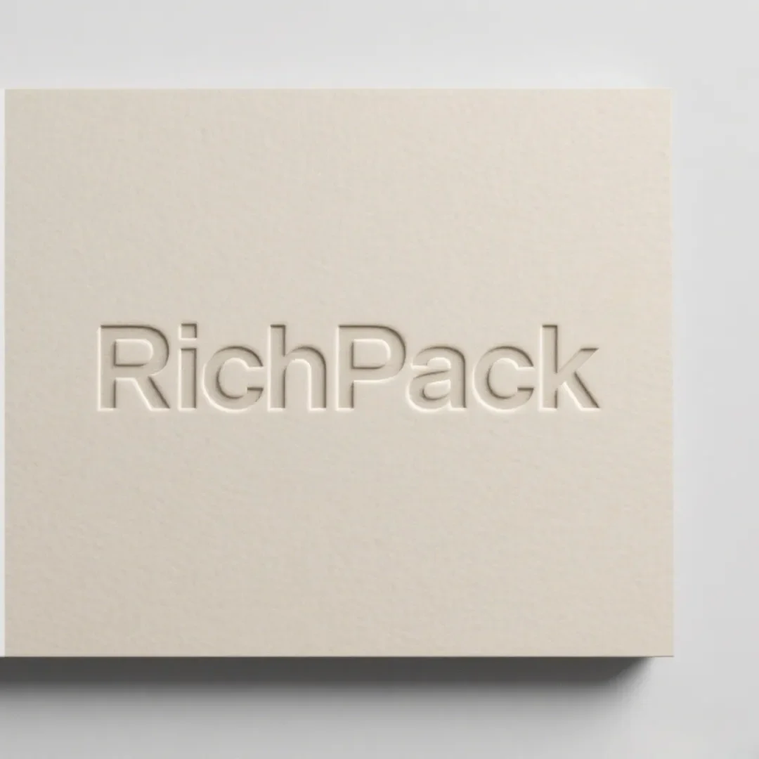 white jewelry box with richpack logo blind deboss