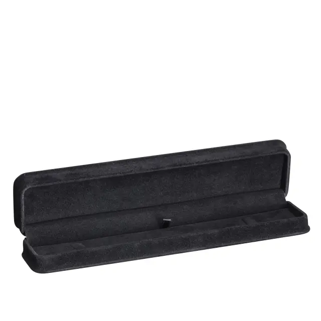 Suede Bracelet Box Black | Custom Jewelry Packaging – Richpack - Suede Bracelet Box 1