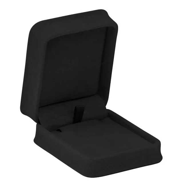 Black Suede Ring Box | Custom Jewelry Packaging – Richpack - Suede Pendant Earring Box 2