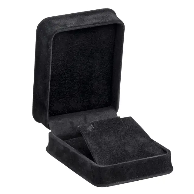 Black Suede Ring Box | Custom Jewelry Packaging – Richpack - Suede Pendant Earring Box