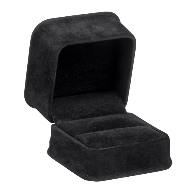 Black Suede Ring Box | Custom Jewelry Packaging – Richpack - Suede Ring Box