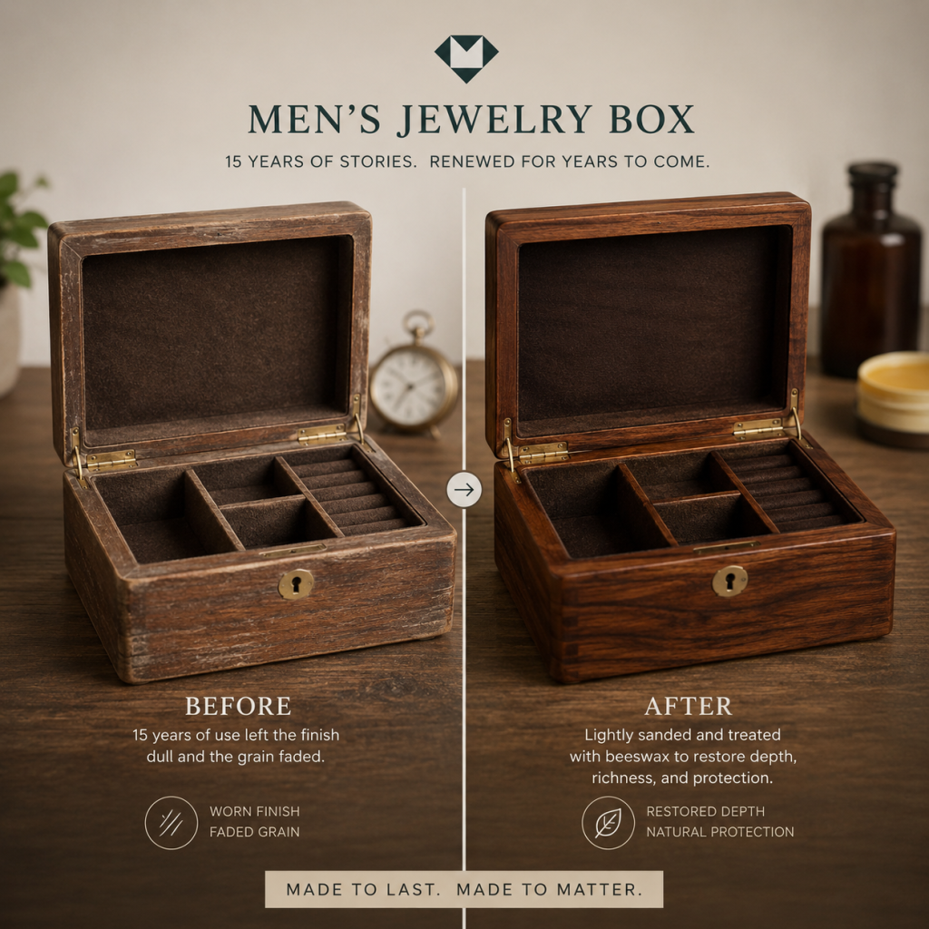 What Is a Men's Jewelry Box Made Of? - Wood Box Maintenance