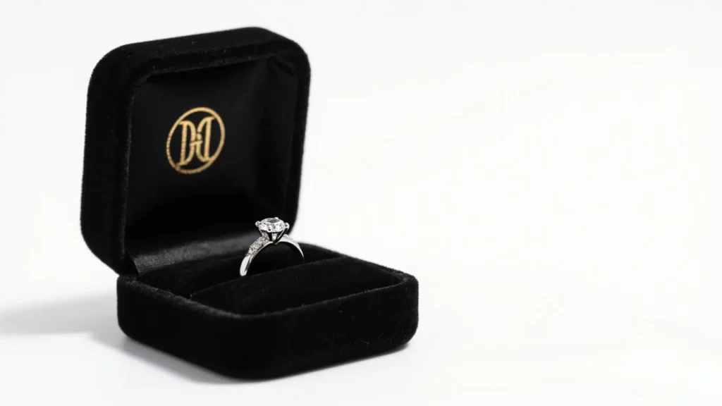 black velvet single ring box