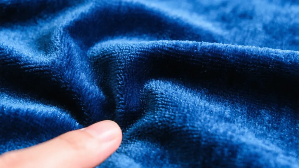 blue velvet fabric touch