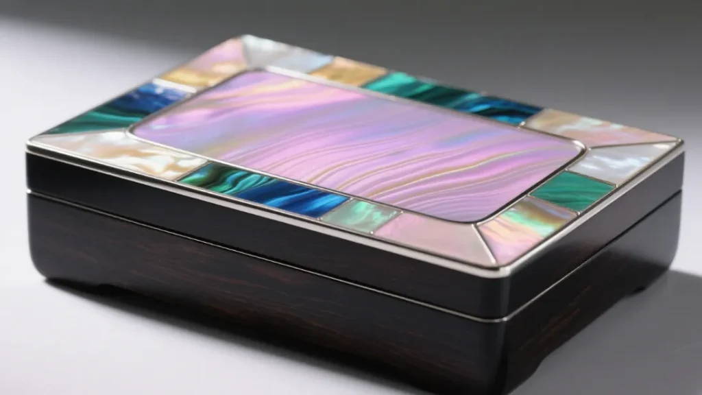 colorful pattern wooden jewelry box