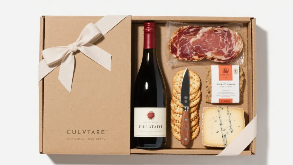 curated wine charcuterie gift box