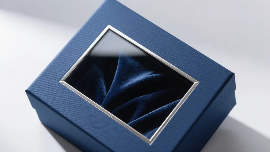 die cutting blue window jewelry box