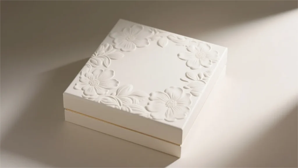 die cutting white embossed jewelry box