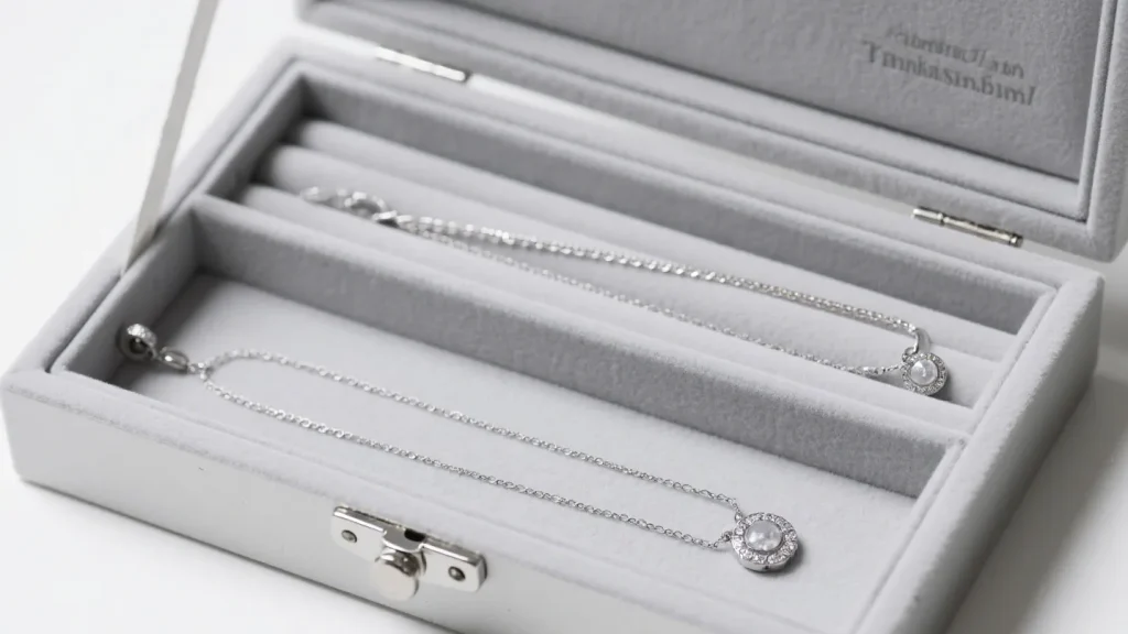 foam inserts necklace jewelry box silver organizer