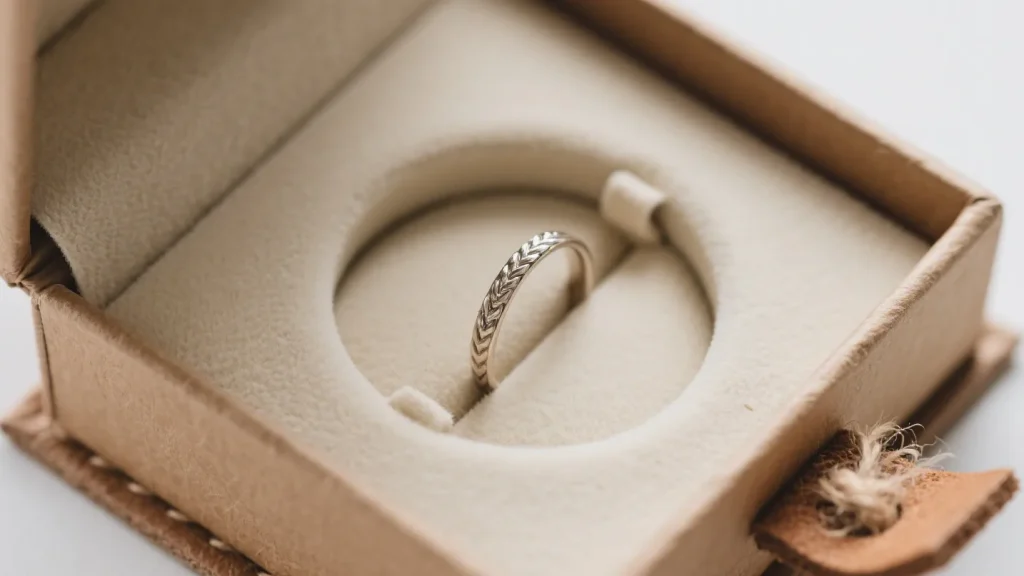 foam inserts ring jewelry box nude leather