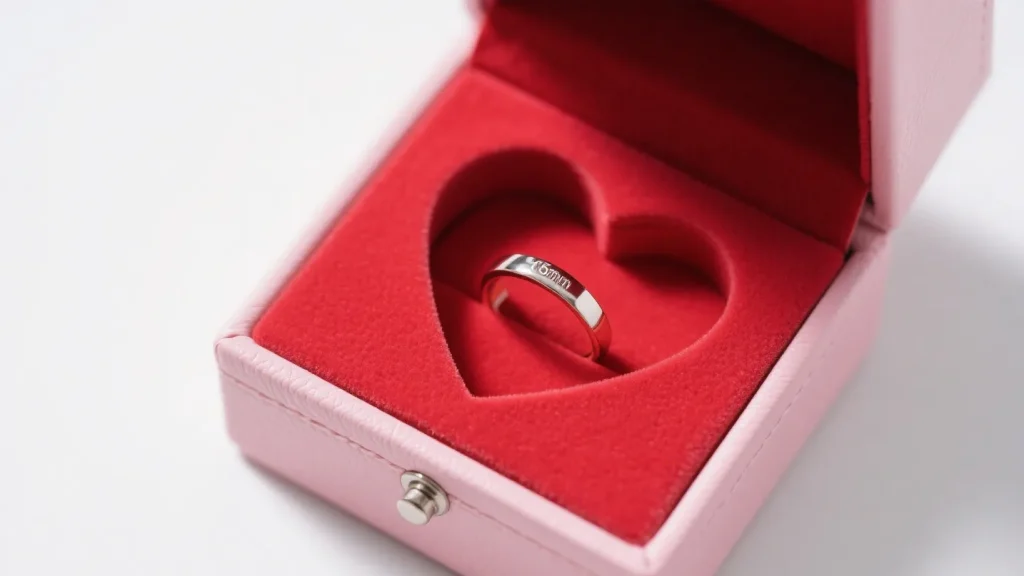 foam inserts ring jewelry box pink heart shaped