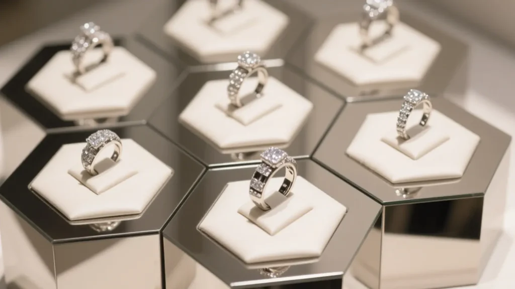 geometric jewelry tray with rings