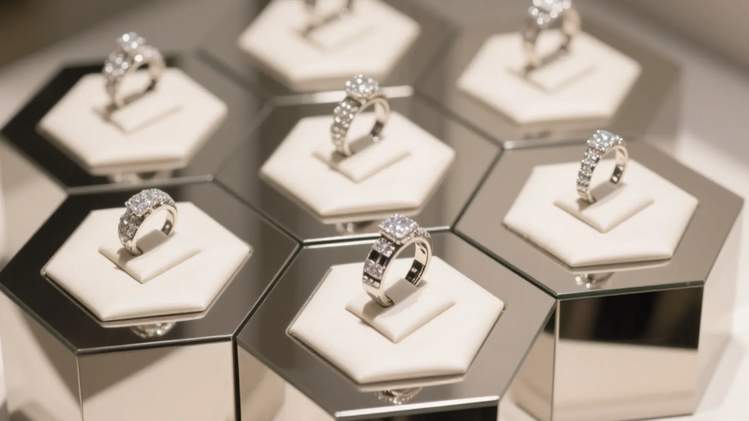 geometric jewelry tray with rings