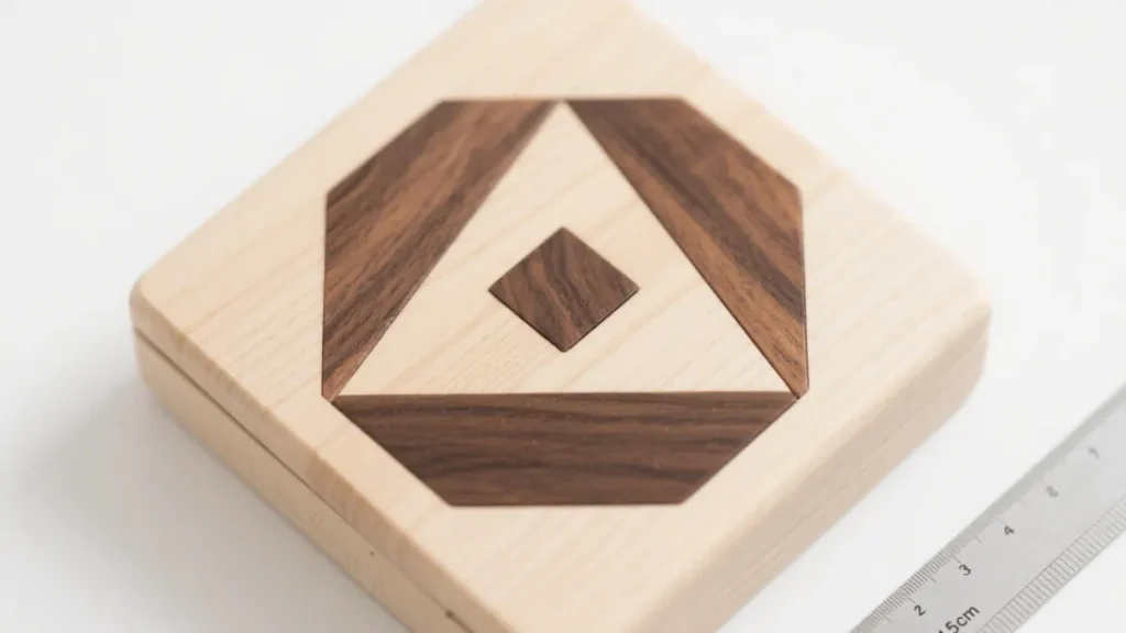 geometric pattern wooden jewelry box