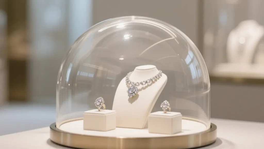 glass dome jewelry showcase for ring