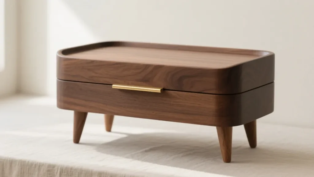 low profile wooden jewelry box design