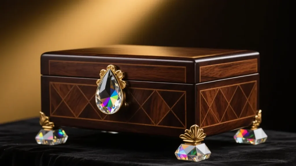 luxury decorated wooden jewelry box
