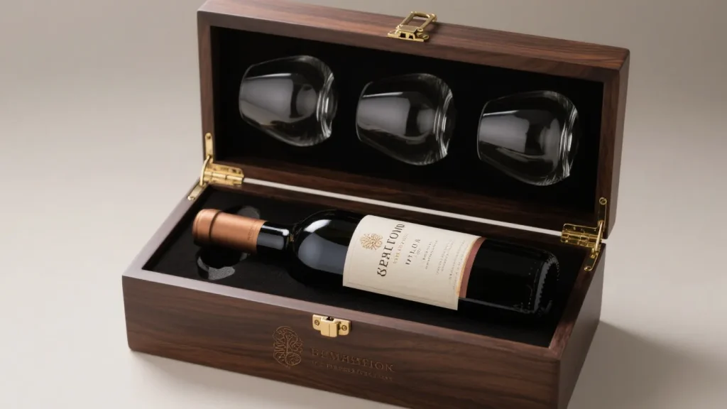 luxury single bottle wine gift box custom engraving