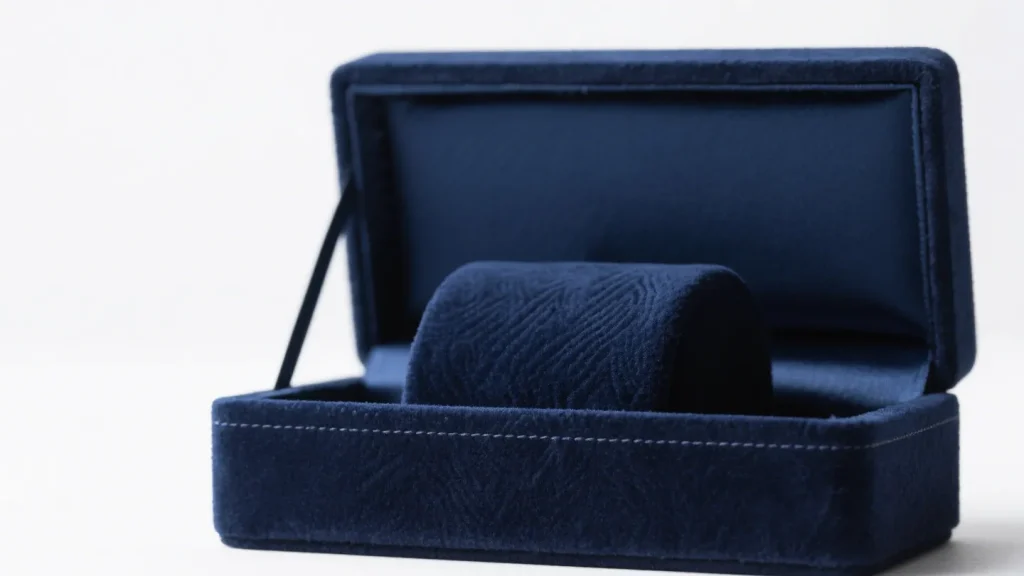 men jewelry box navy blue velvet storage